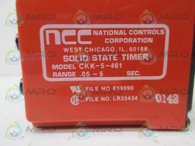 NCC CKK-5-461 SOLID STATE TIMER .05-5 SEC. *NEW IN BOX*