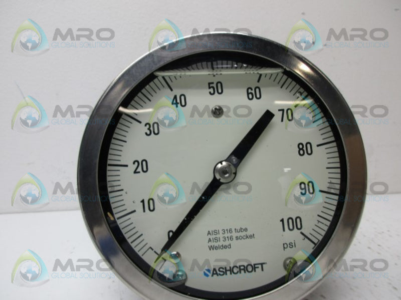 ASHCROFT 45-1009-SL-04B-100# GENERAL SERVICE GAUGE *NEW IN BOX*