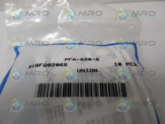 SWAGELOK PFA-620-6 UNION *NEW IN FACTORY BAG*
