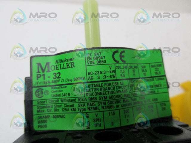 MOELLER P1-32 MAIN POWER SWITCH *NEW IN BOX*