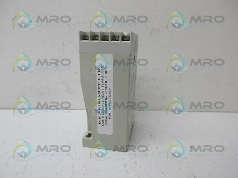D.K MORIARTY LTD ELR/D7 EARTH LEAKAGE RELAY *NEW NO BOX*