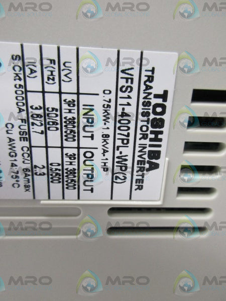 TOSHIBA VFS11-4007PL-WP(2) TRANSISTER INVERTER *NEW NO BOX*