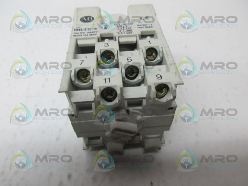 ALLEN BRADLEY 194L-E12-3253 SER.A DISCONNECT SWITCH *USED*