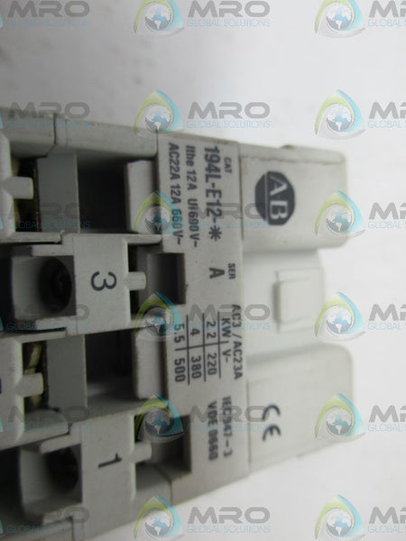 ALLEN BRADLEY 194L-E12-3253 SER.A DISCONNECT SWITCH *USED*