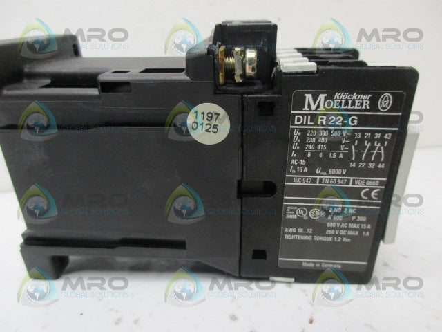 MOELLER DILR22-G CONTACTOR *NEW NO BOX*