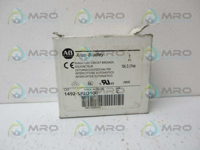 ALLEN BRADLEY 1492-SP2D100 SER C CIRCUIT BREAKER *NEW IN BOX*