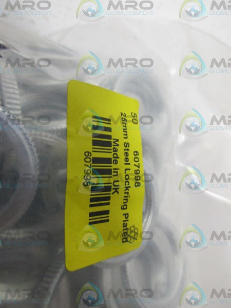 INDUSTRIAL MRO 607998 25MM STEEL LOCKRING PLATED *NEW IN FACTORY BAG*