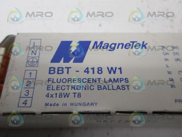 MAGNETEK BBT-418W1 FLUORESCENT LAMPS ELECTRONIC BALLAST *NEW NO BOX*
