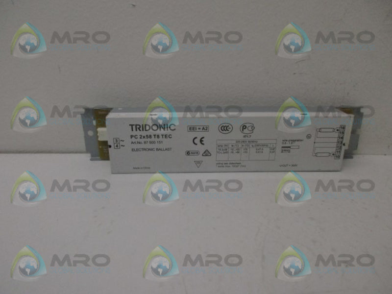 TRIDONIC PC2X58T8TEC ELECTRIC BALLAST *NEW NO BOX*