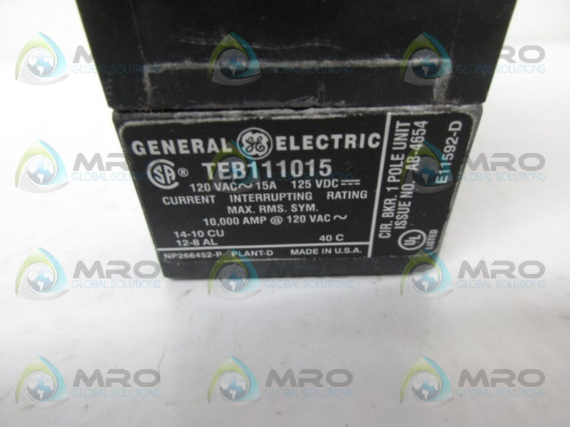 GENERAL ELECTRIC TEB111015 CIRCUIT BREAKER *NEW NO BOX*