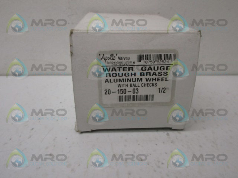 APOLLO VALVES 20-150-03 1/2" WATER GAUGE *NEW IN BOX*