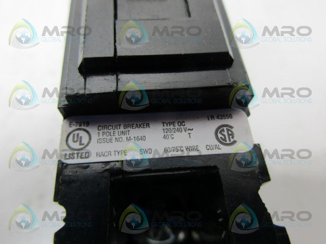 CUTLER HAMMER QC115 15AMP 1POLE CIRCUIT BREAKER *NEW NO BOX*