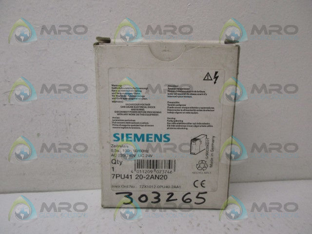 SIEMENS 7PU4120-2AN20 RELAY CONTROL *NEW IN BOX*