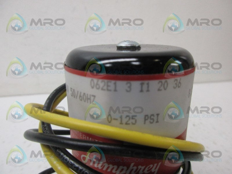 HUMPHREY 062E13112036 SOLENOID VALVE *NEW IN BOX*