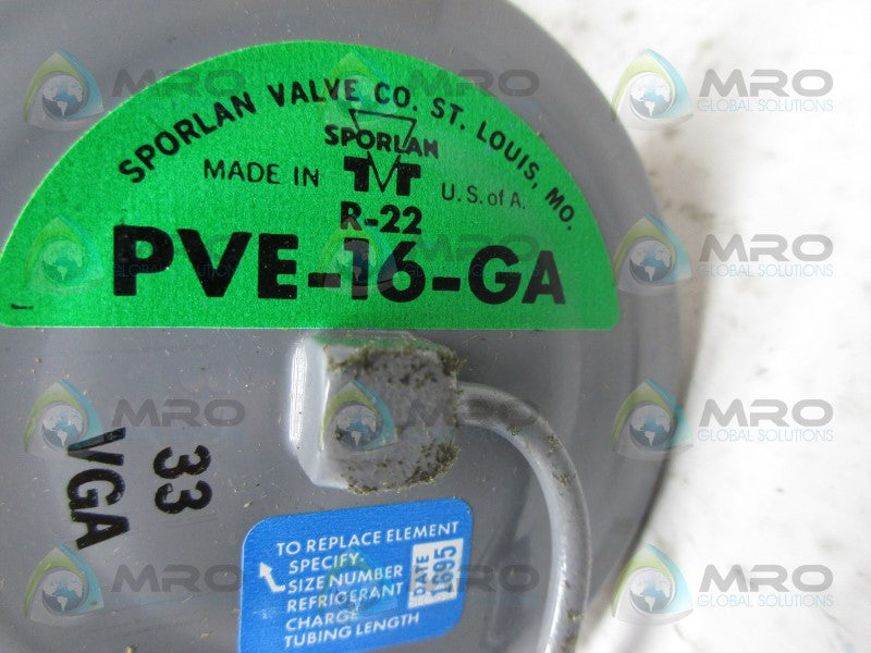 SPORLAN PVE-16-GA 7/8 X1 1/8 THERMOSTATIS EXPANSION VALVE *NEW IN BOX*