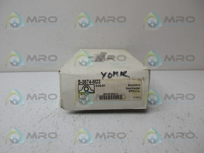 SEAL MASTER S-3674-M23 PILLOW BLOCK BEARING *NEW IN BOX*