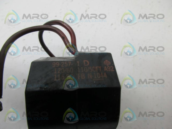ASCO 99-257-1-D COIL VALVE UNMP