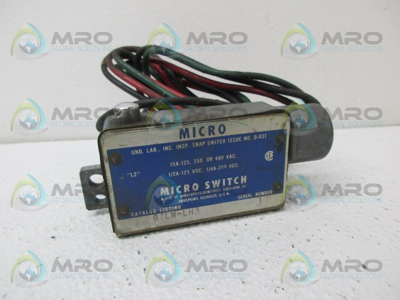 MICRO SWITCH BZLN-LH3 MICRO SWIITCH *USED*