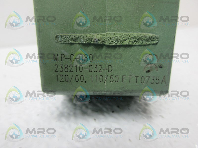 ASCO 238210-032-D SOLENOID VALVE COIL 110/120V *USED*