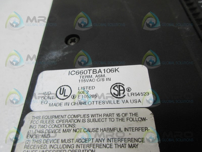 GE FANUC IC660BBA106 GENIUS TERMINAL ASSEMBLY *USED*
