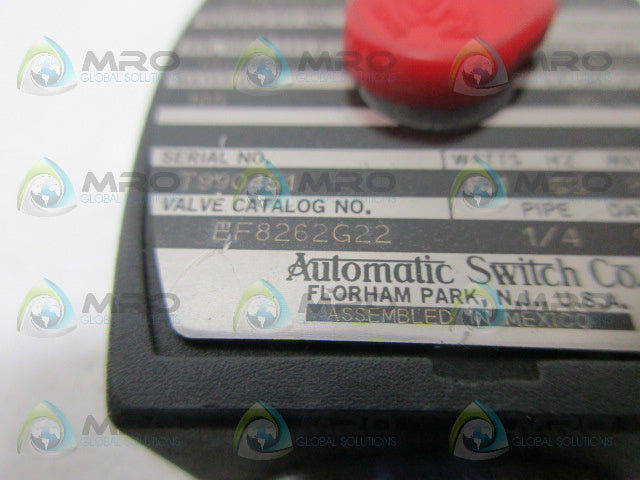 ASCO EF8262G22 SOLENOID VALVE *USED*