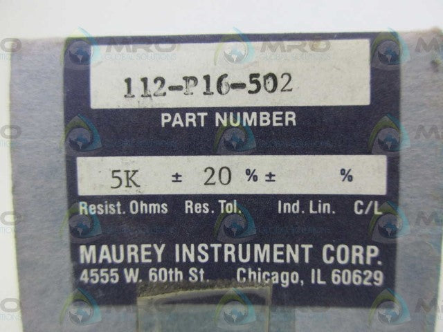 MAUREY 112-P16-502 POTENTIOMETER *NEW IN BOX*