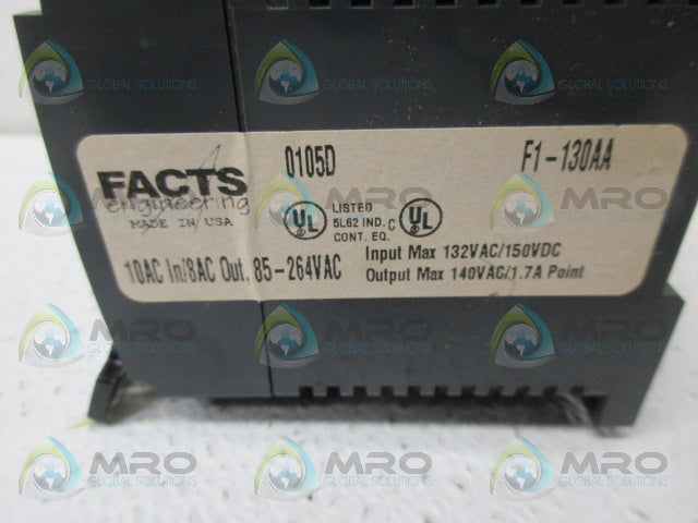 DIRECT LOGIC F1-130AA PROGRAMMABLE LOGIC CONTROLLER *USED*