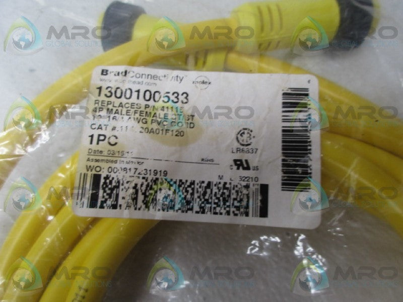 DANIEL WOODHEAD 1300100533 CORDSET *NEW IN FACTORY BAG*