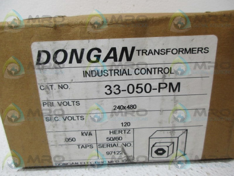 DONGAN 33-050-PM INDUSTRIAL CONTROL TRANSFORMER *FACTORY SEALED*