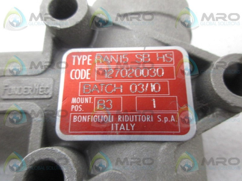 BONFIGLIOLI RANI5SBHS GEARBOX DOUBLE EXANDED SHAFT NSNP NO  BOX