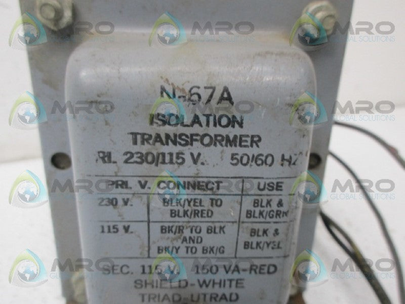 TRIAD N-67A ISOLATION TRANSFORMER *USED*