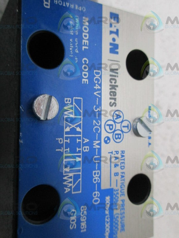 VICKERS DG4V-3-2C-M-U-B6-60 SOLENOID VALVE (AS PICTURED) *USED*