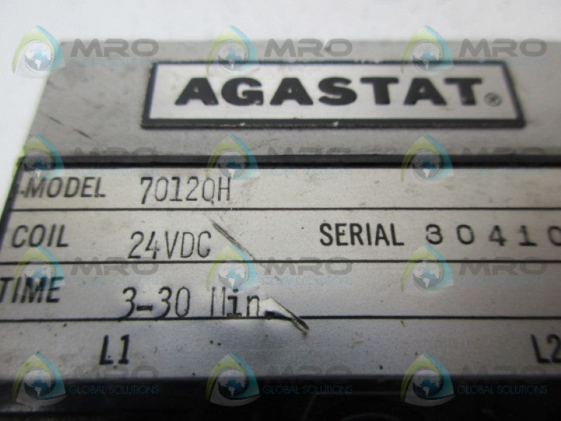 AGASTAT 70120H TIMING RELAY 3-30 MIN. *USED