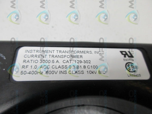 INSTRUMENT TRANSFORMERS 129-302 CURRENT TRANSFORMER RATIO 3000:5 NSNP