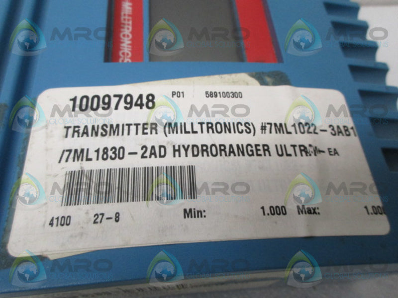 MILLTRONICS HYDRORANGER PLUS 7ML1022-3AB1 LEVEL CONTROL *USED*