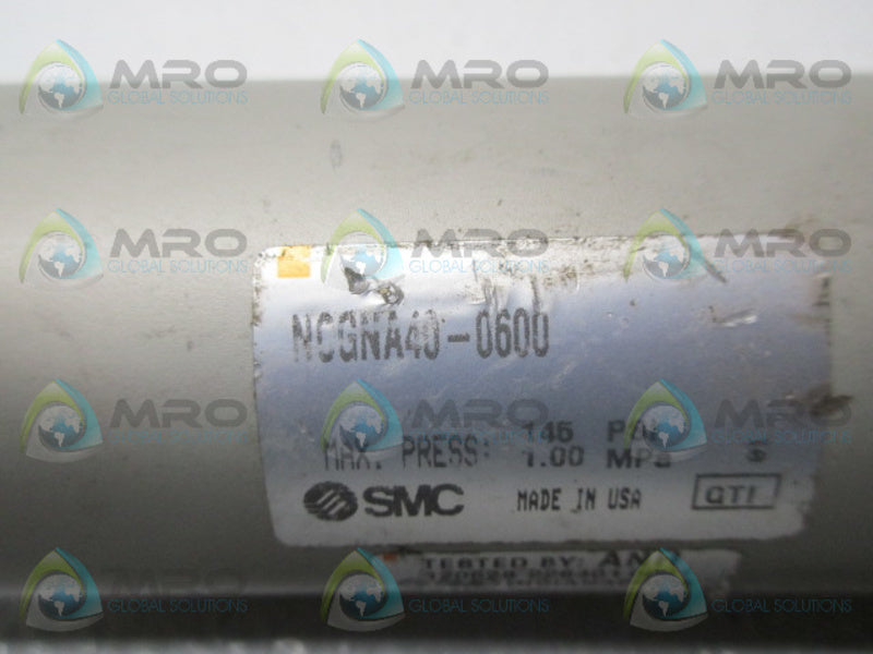 SMC NCGNA40-0600 PNEUMATIC CYLINDER *USED*