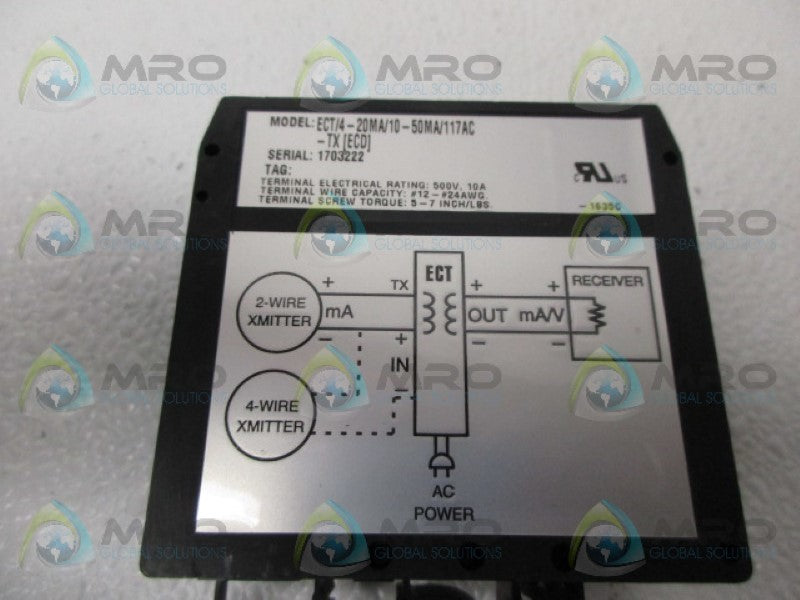 MOORE ECT/4-20MA/10-50MA/117AC-TX SIGNAL ISOLATOR COVERTER UNMP