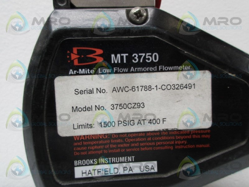 BROOKS MT3750 3750CZ93 FLOW METER NSNP