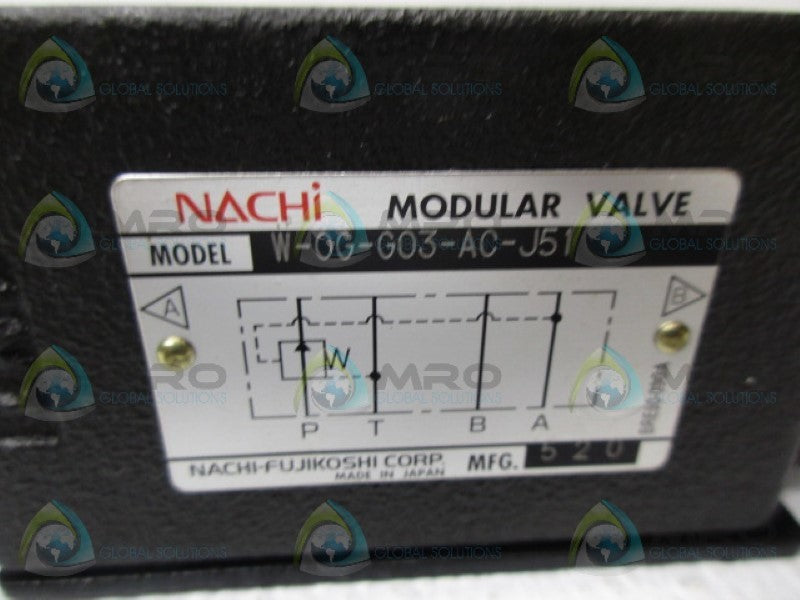 NACHI W-0G-G03-AC-J51 MODULAR VALVE NSNP