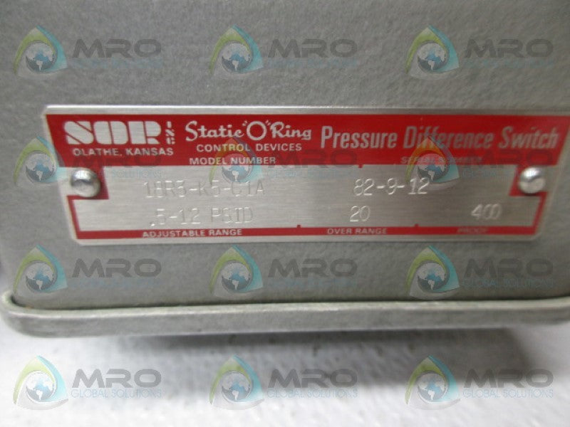 SOR 18R3-K5-C1A PRESSURE DIFFERENCE SWITCH .5-12 PSID NSNP