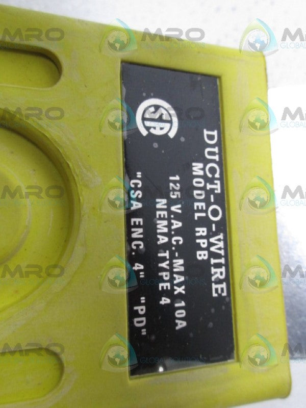 DUCT-O-WIRE RPB 4 PUSH BUTTON CONTROL STATION PENDANT *NEW NO BOX*