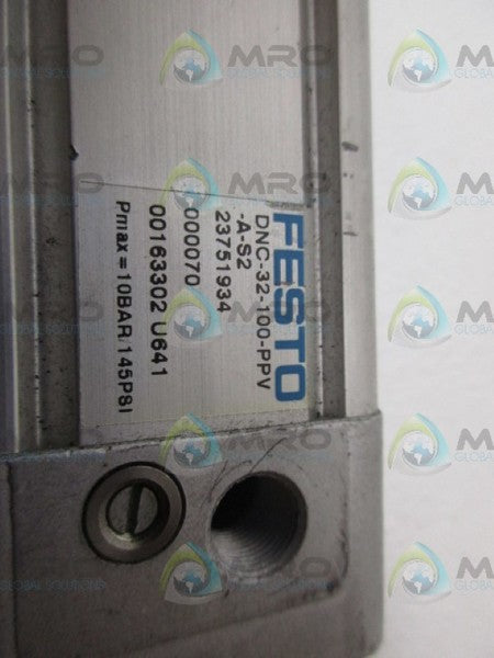 FESTO DNC-32-100-PPV-A-S2 PNEUMATIC CYLINDER UNMP