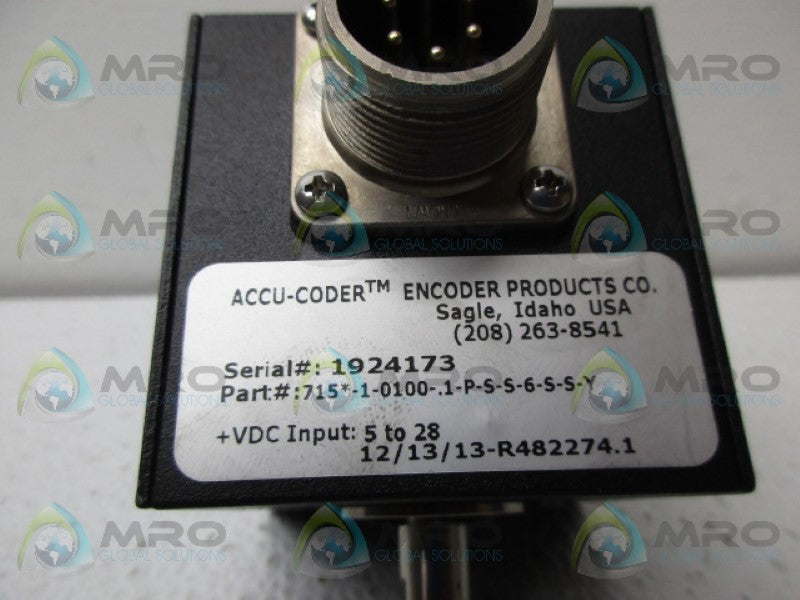 ACCU-CODER 715*-1-0100-.1-P-S-S-6-S-S-Y ENCODER *NEW NO BOX*