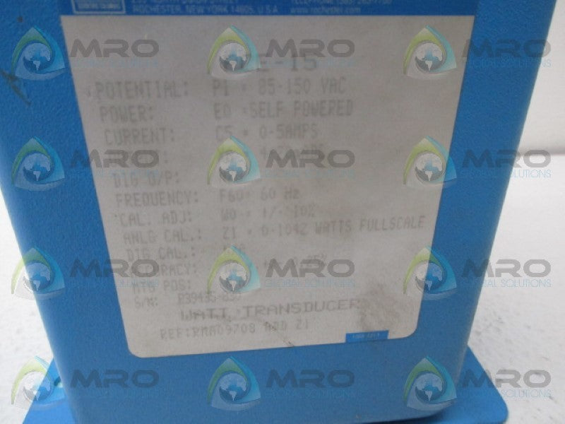 AMETEK PCE-15-P1-E0-CS-XA-F60-W0-Z1-A2 WATT TRANSDUCER UNMP