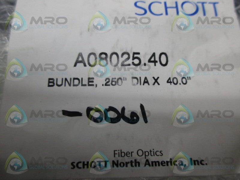 SCHOTT A08025.40 FIBER OPTIC CABLE *NEW IN FACTORY BAG*