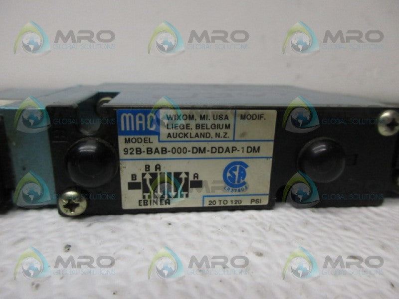 MAC 92B-BAB-000-DM-DDAP-1DM VALVE *USED*