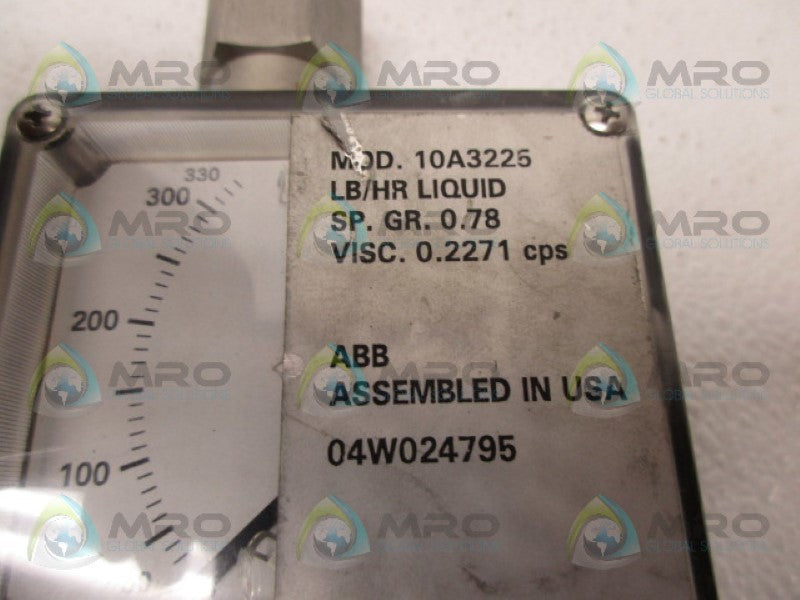 ABB 10A3225 FLOW METER PURGEMETER 0-330 LB/HR *NEW NO BOX*