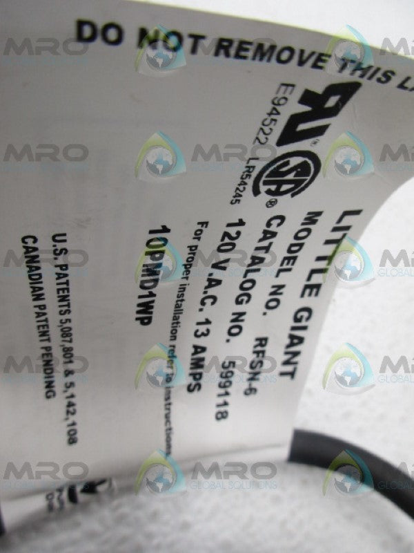 LITTLE GAINT RFSN-6 599118 FLOAT SWITCH *NEW IN BOX*