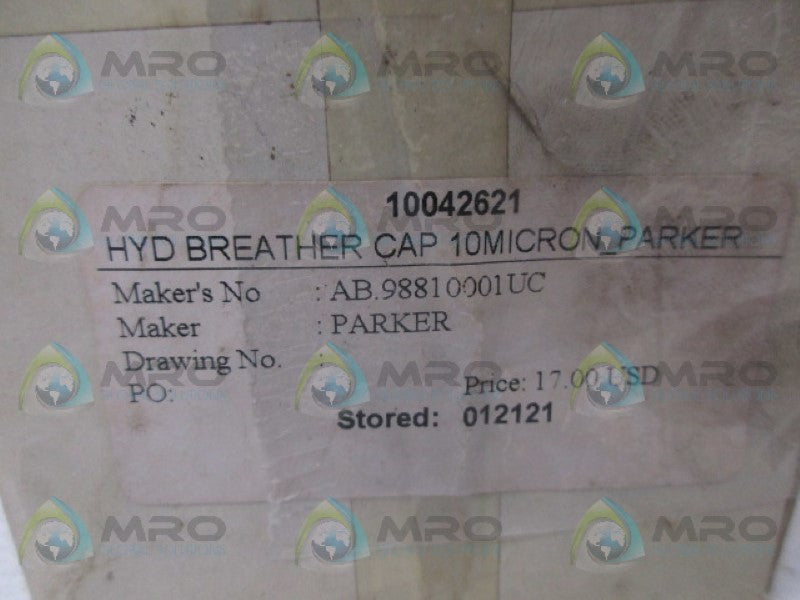 PARKER AB98810001UC FILLER BREATHER *NEW IN BOX*