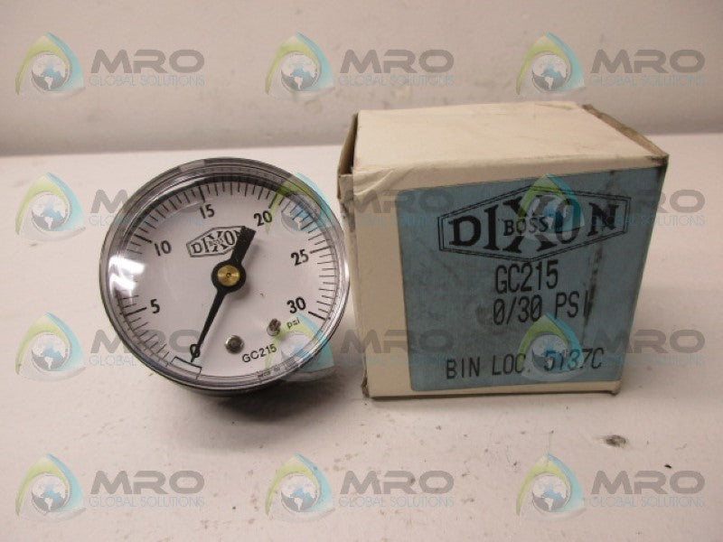 DIXON GC215 PRESSURE GAUGE 0-30 PSI  NSMP